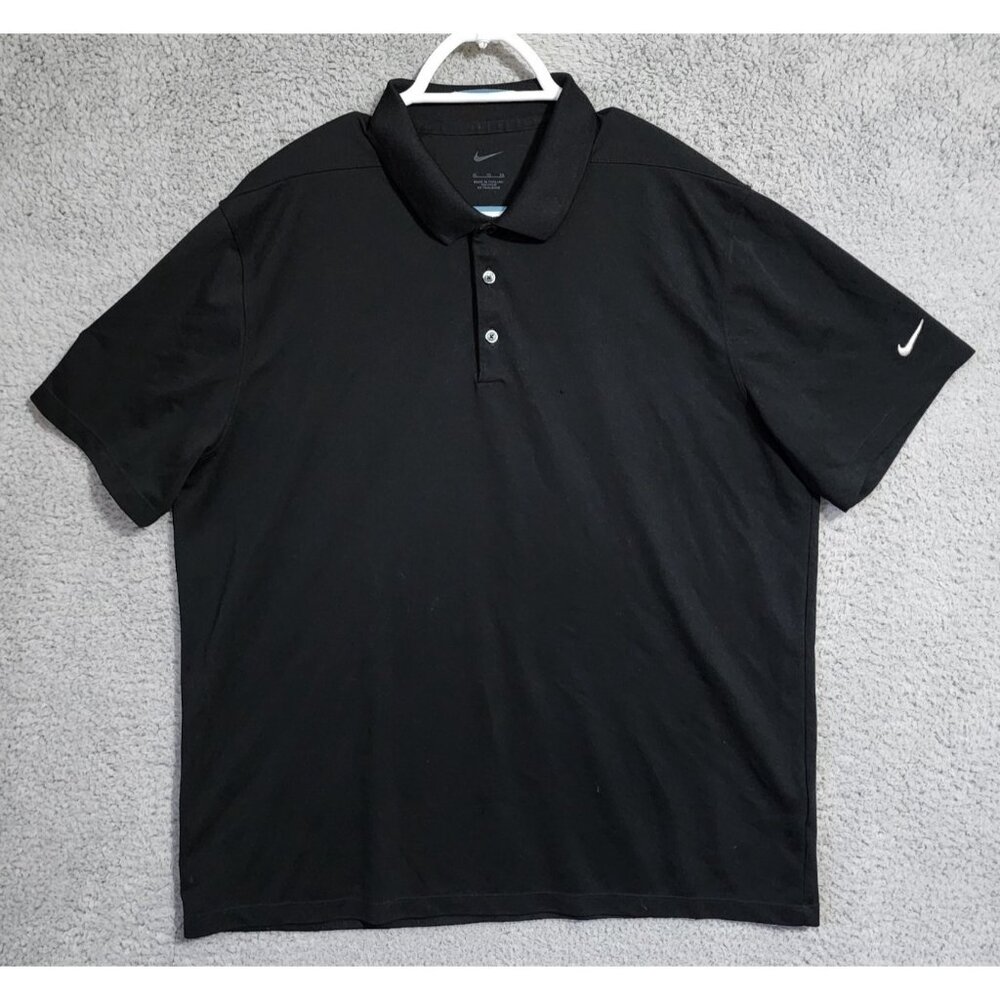 Nike Fireball Cinnamon Whiskey Size XL Black Sleeve Logo Polo Shirt Polyester